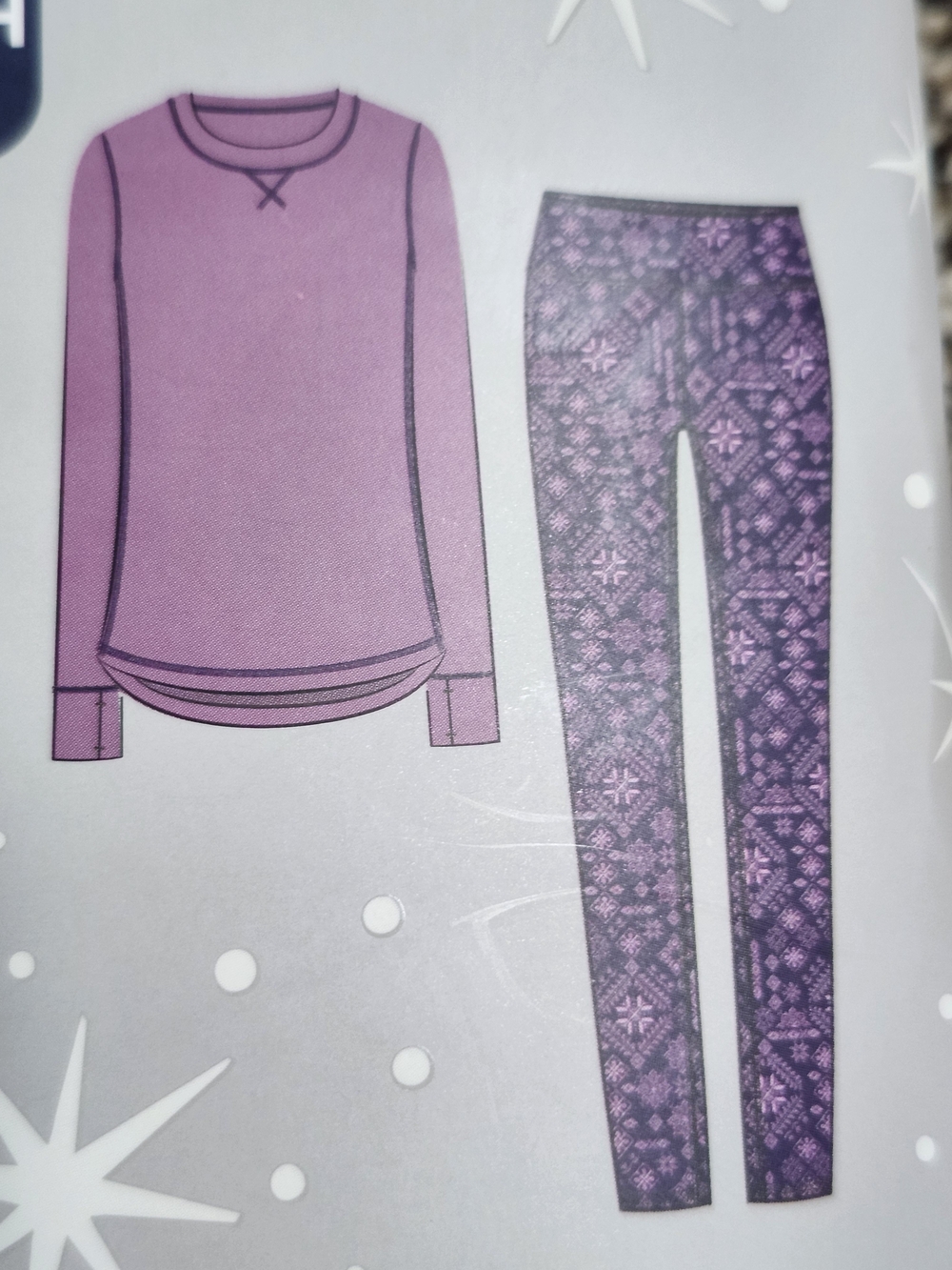 Cuddl Duds Purple Aztec 2-Piece Base Layer Set - Picture 5 of 7